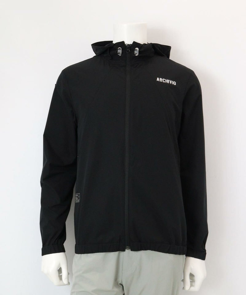 【メンズ】フード付き撥水プルブルゾン（ブラック）