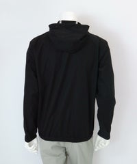 【メンズ】フード付き撥水プルブルゾン後（ブラック）