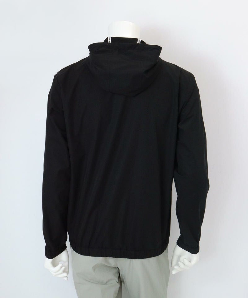 【メンズ】フード付き撥水プルブルゾン後（ブラック）