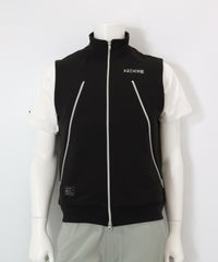 【メンズ】ジップデザインUVベスト(ブラック)