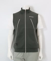 【メンズ】ジップデザインUVベスト(グレー)