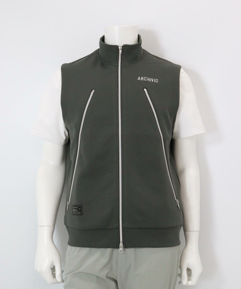 【メンズ】ジップデザインUVベスト(グレー)