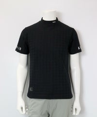 【メンズ】千鳥ジャガードハイネックプルオーバー(ブラック)