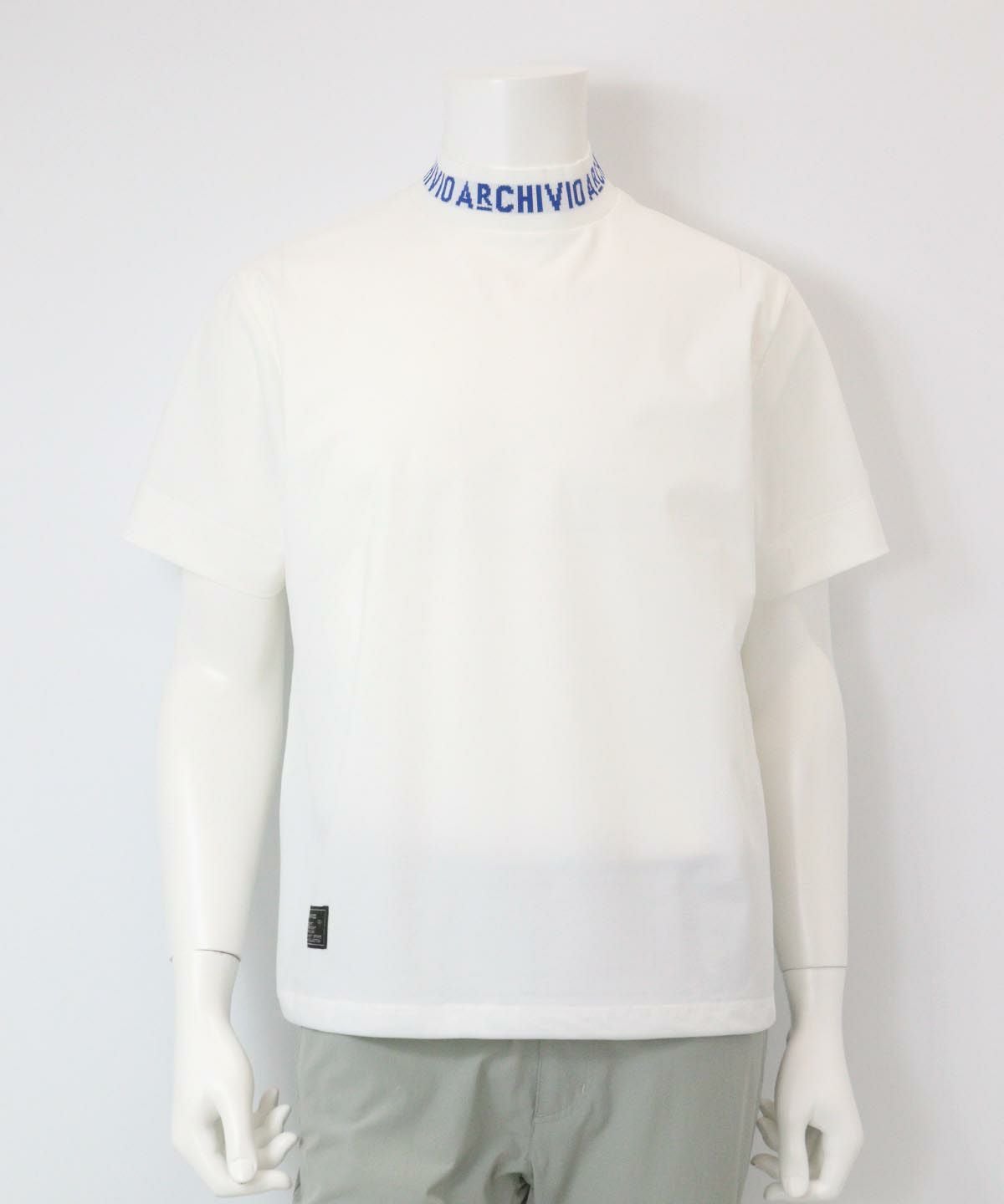 【メンズ】ロゴネック半袖プルオーバー（ホワイト）