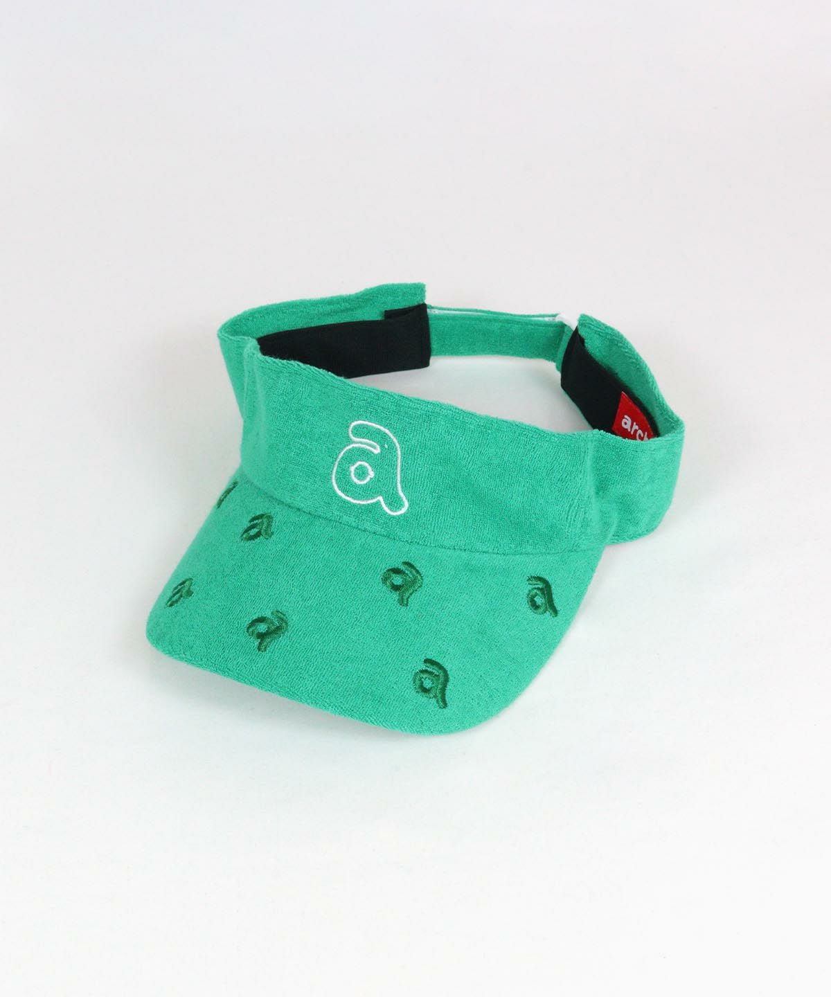 刺繍パイル地サンバイザー（グリーン）