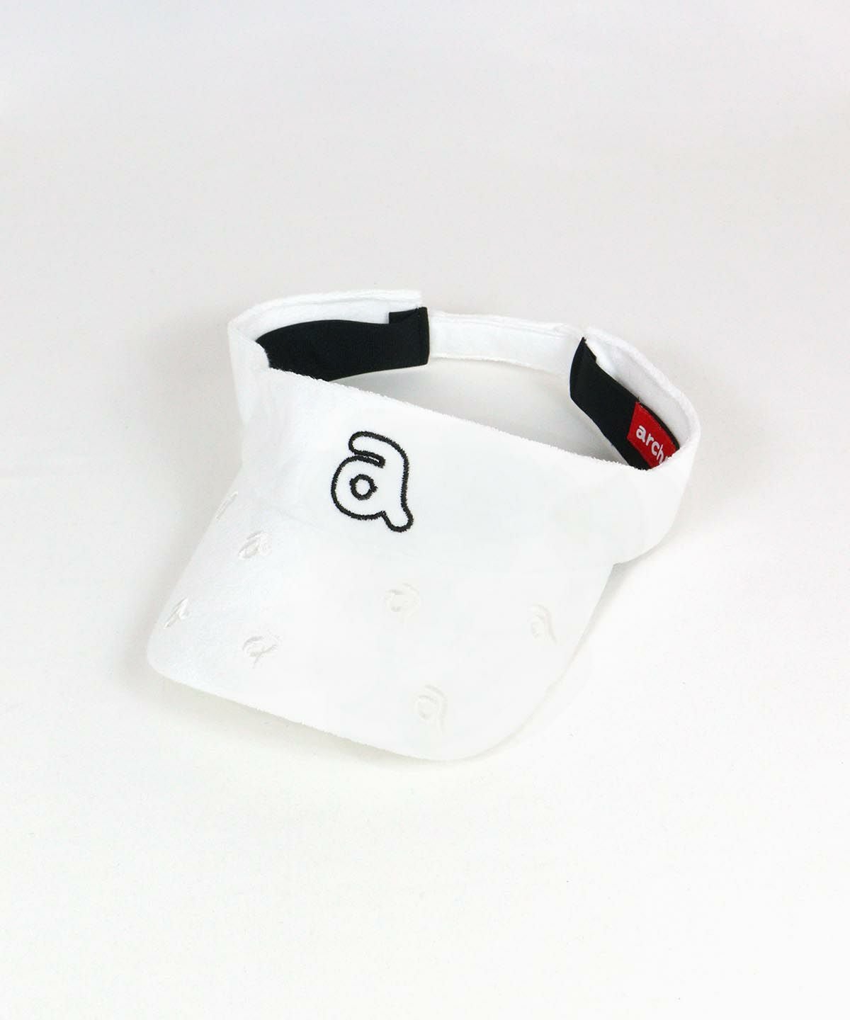 刺繍パイル地サンバイザー（ホワイト）