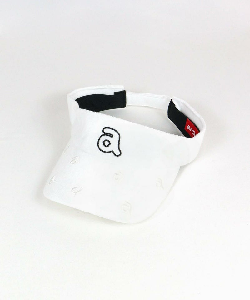 刺繍パイル地サンバイザー（ホワイト）