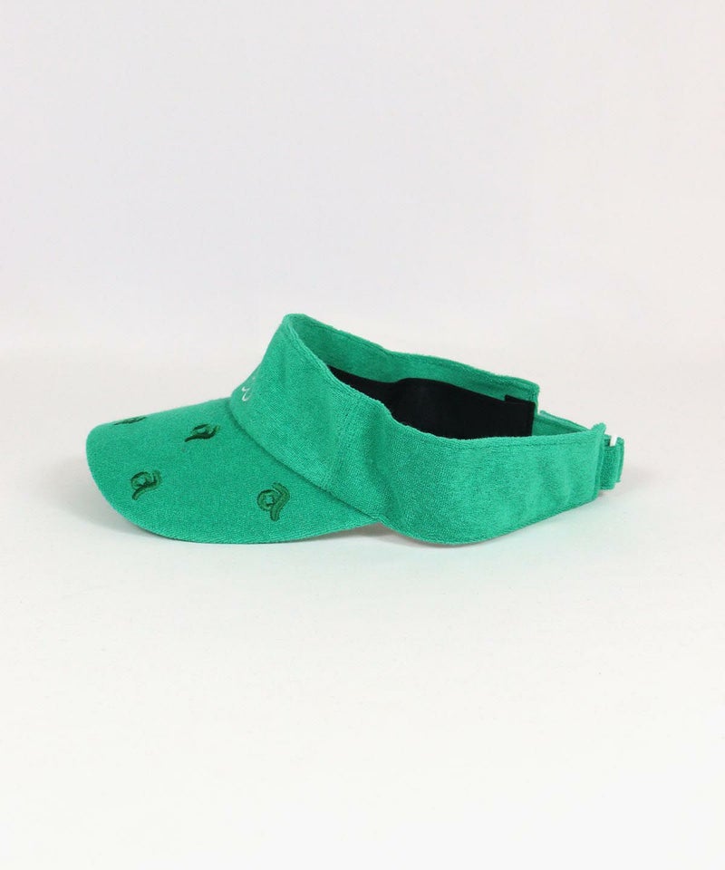 刺繍パイル地サンバイザー左横（グリーン）