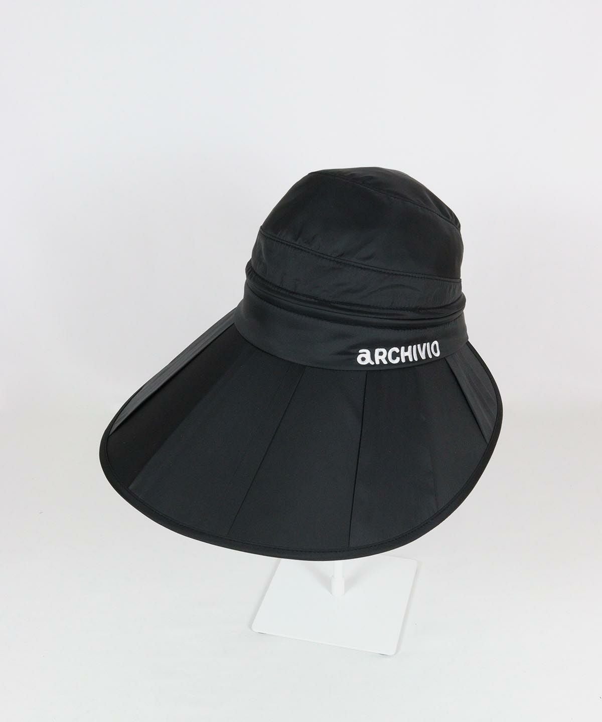 archivio アルチビオ 撥水 2way 帽子 バイザー キャップ 防水 黒 2way