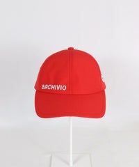 エンブレム刺繍キャップ正面（レッド）