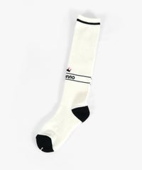 配色ロングソックス（ホワイト×ブラック）