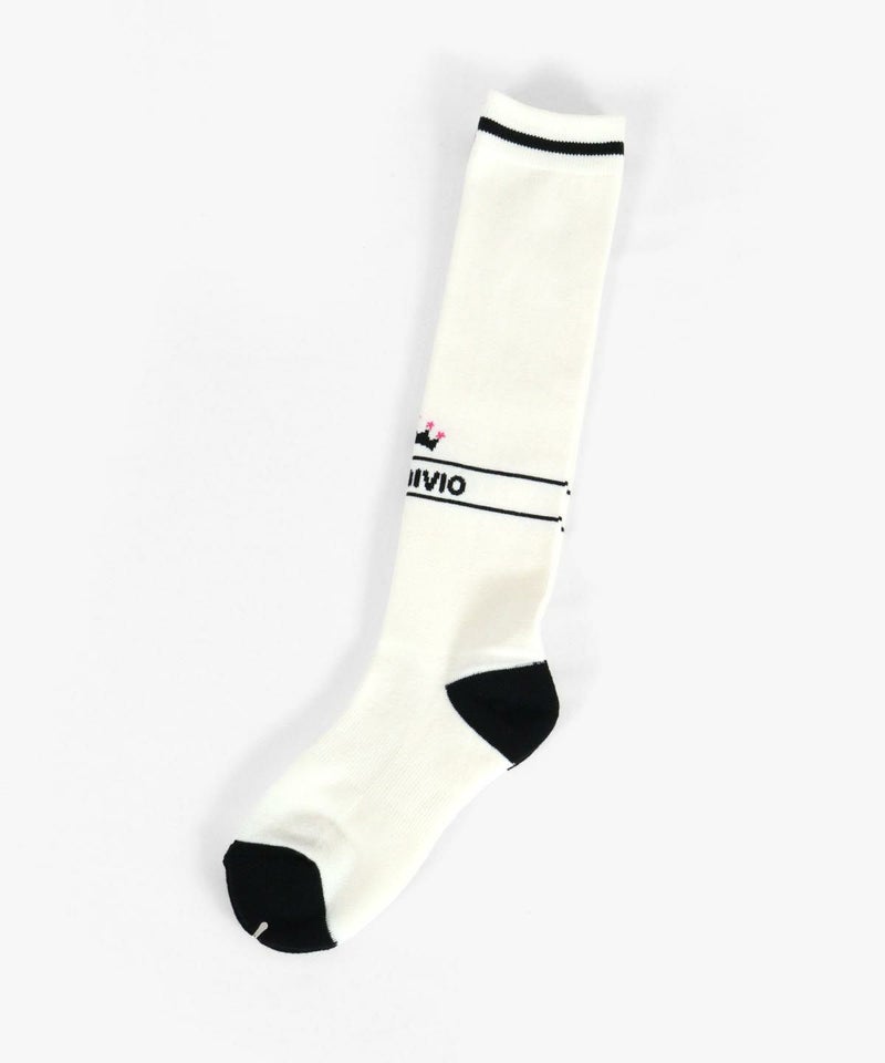 配色ロングソックス（ホワイト×ブラック）