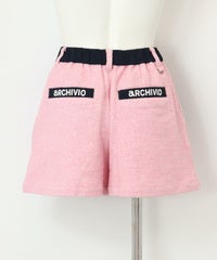 ツイード風ショートパンツ後ろ（ピンク）