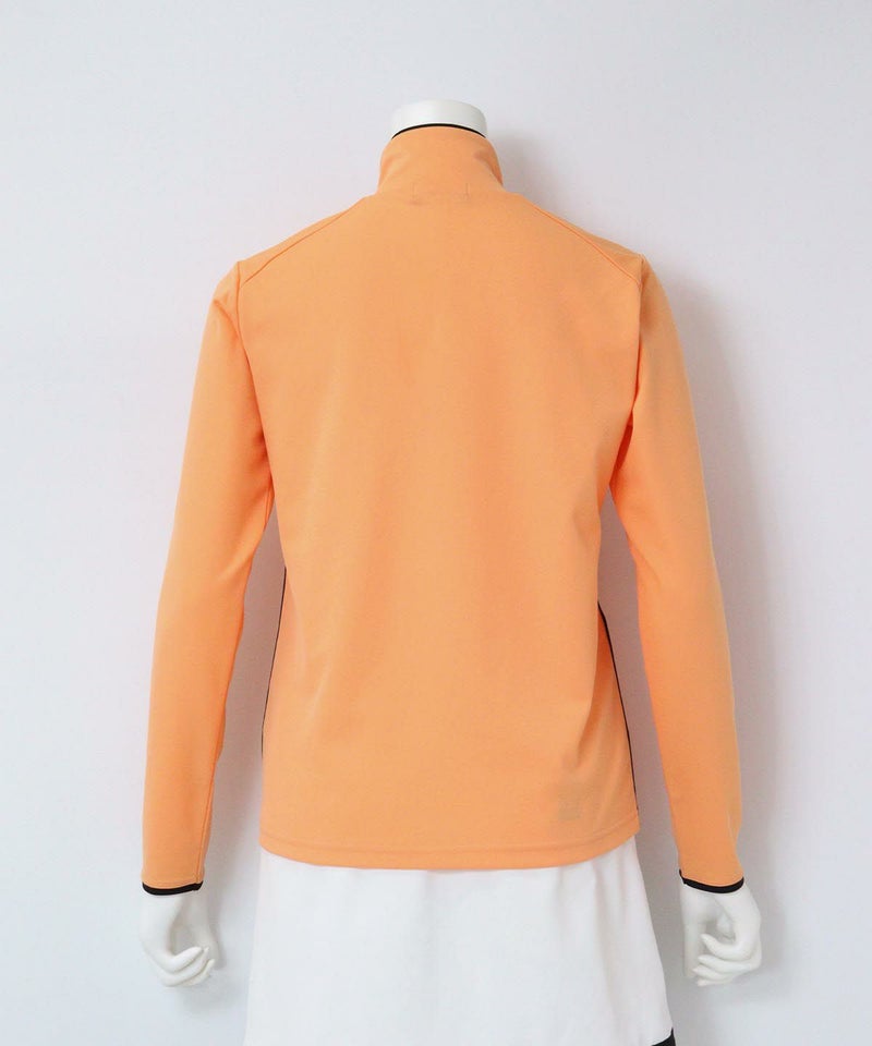 肩フリルハイネックプルオーバー後(オレンジ)