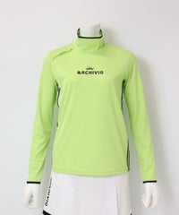 肩フリルハイネックプルオーバー(ライトグリーン)