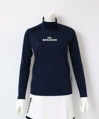 肩フリルハイネックプルオーバー(ネイビー)