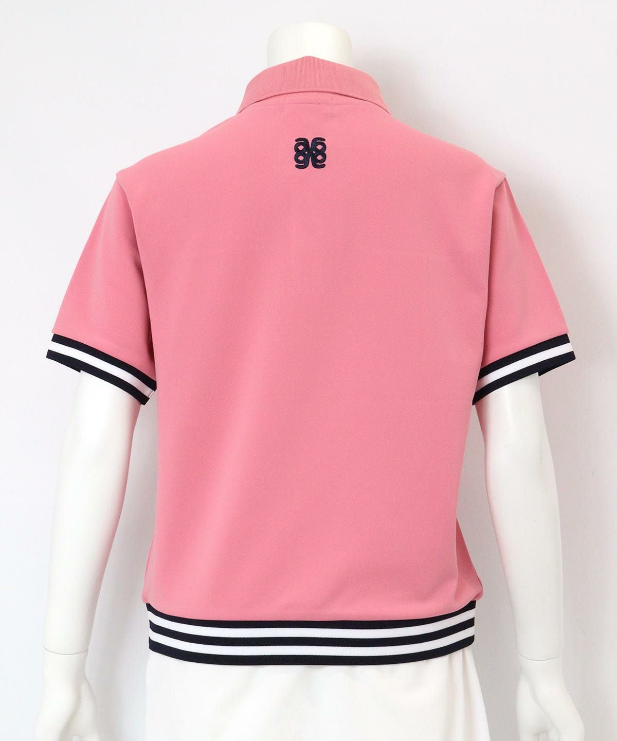 ライン切替UV冷感ポロシャツ後(ピンク）