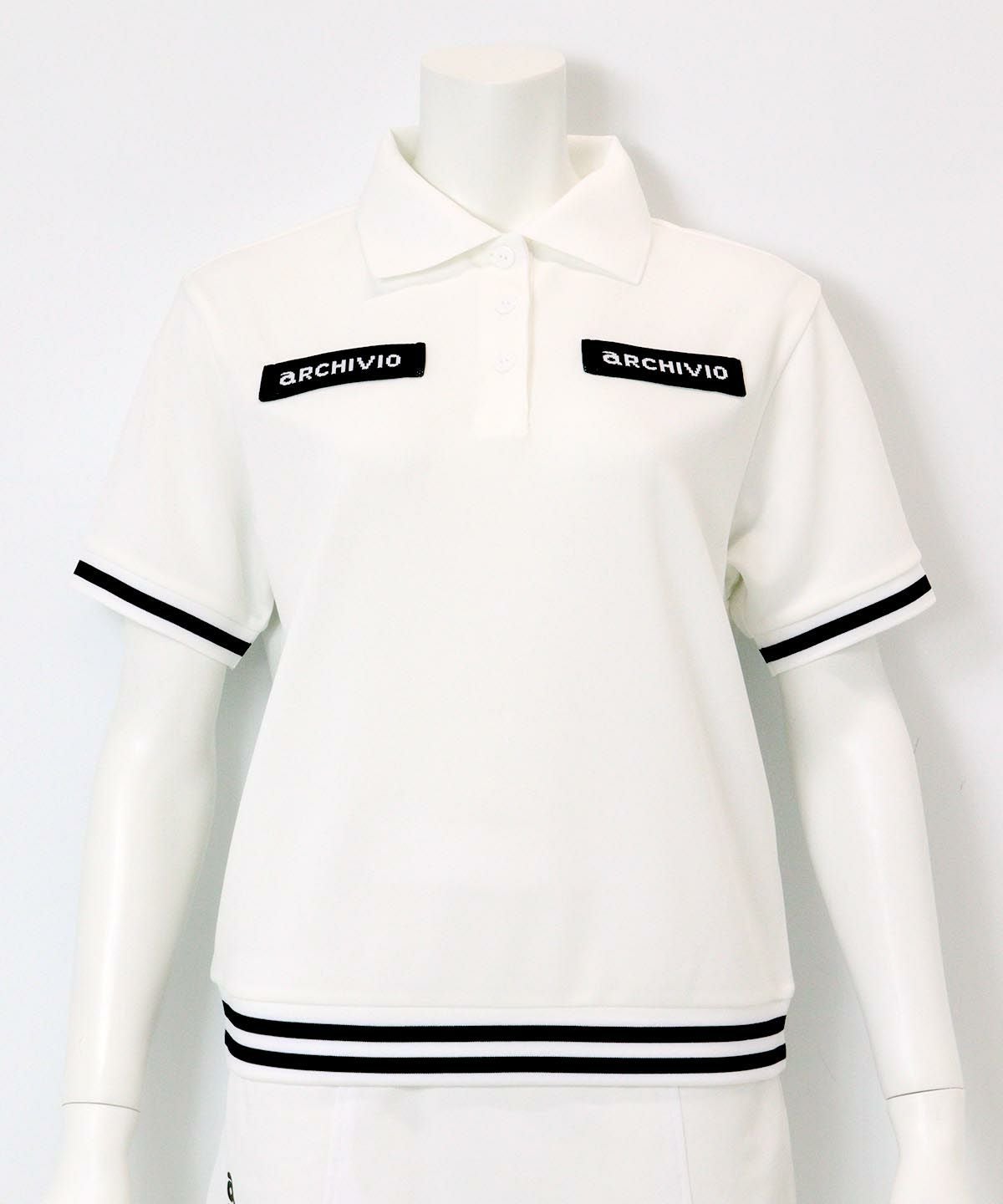 ライン切替UV冷感ポロシャツ(ホワイト）