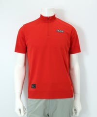 【メンズ】ハーフジップワッペンプルオーバー（レッド）