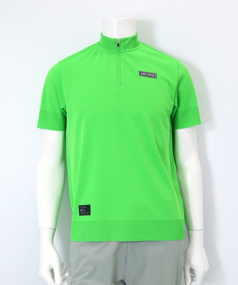 【メンズ】ハーフジップワッペンプルオーバー（ライトグリーン）