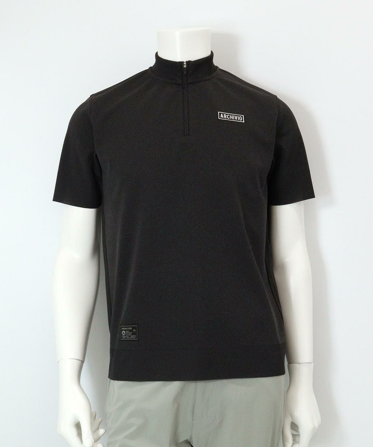 【メンズ】ハーフジップワッペンプルオーバー（グレー）