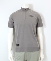 【メンズ】ハーフジップワッペンプルオーバー（ライトグレー）