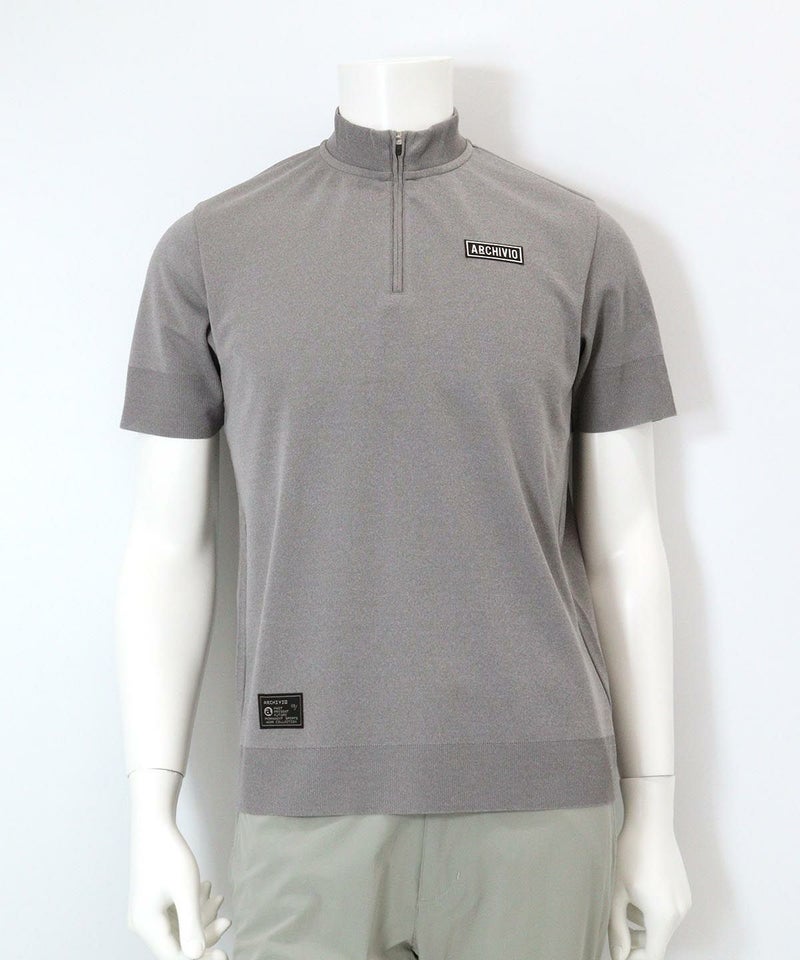 【メンズ】ハーフジップワッペンプルオーバー（ライトグレー）