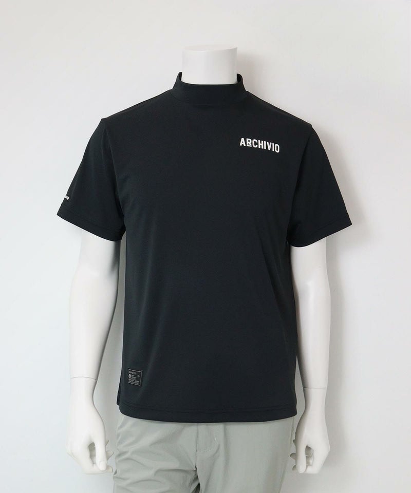 【メンズ】ロゴプリントハイネックプルオーバー（ブラック）