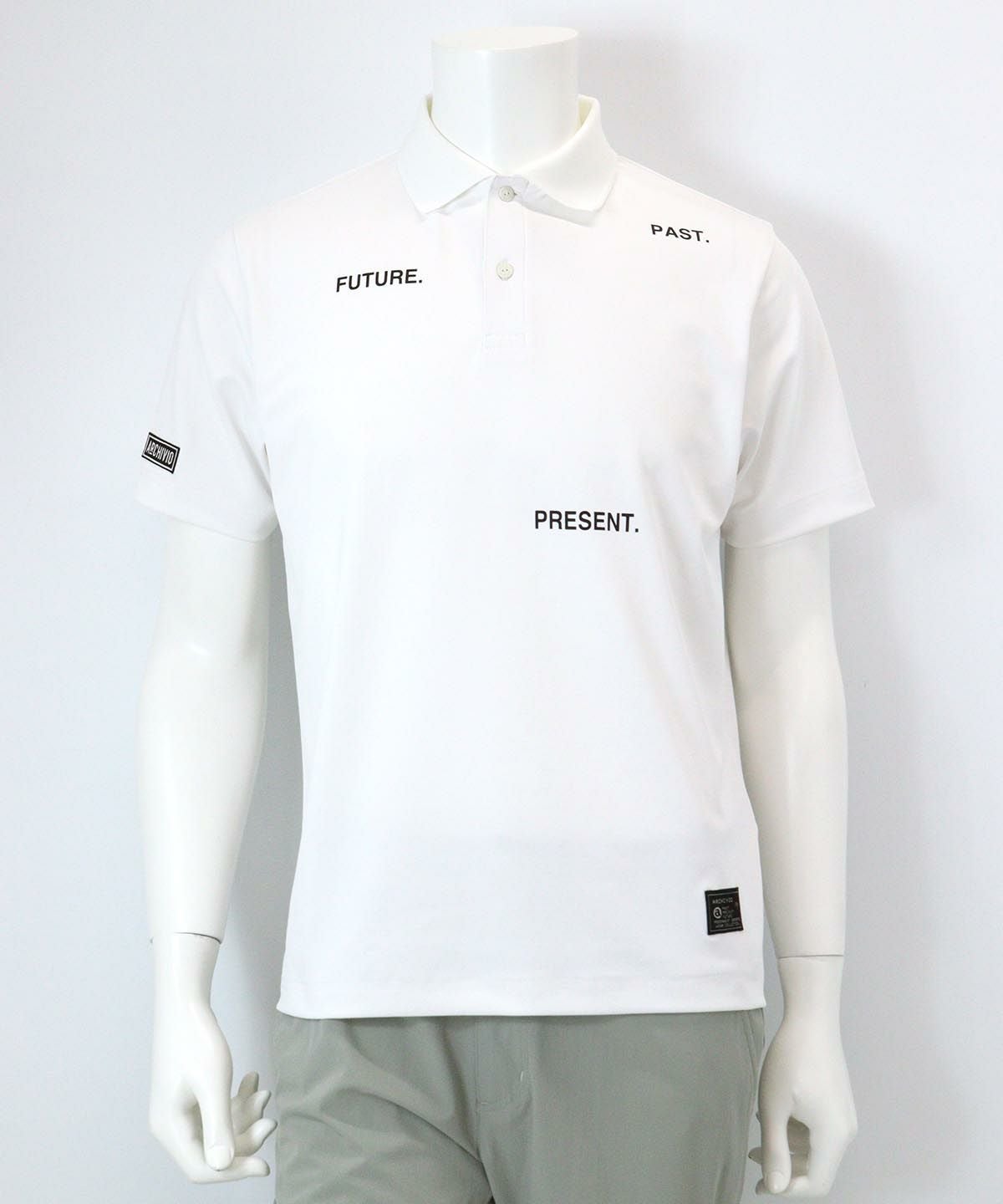 【メンズ】ワードロゴ冷感ポロシャツ（ホワイト）