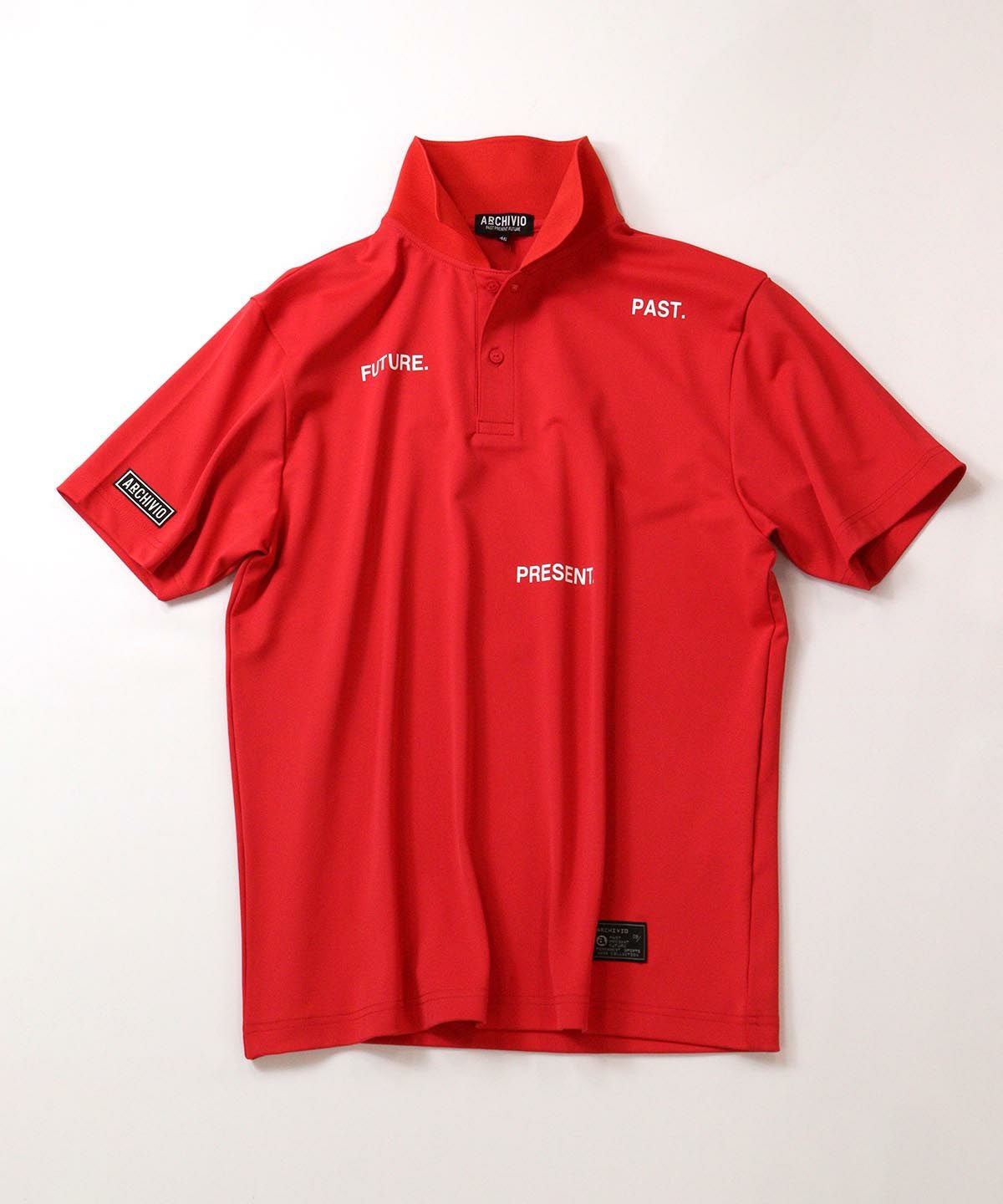 【メンズ】ワードロゴ冷感ポロシャツ（レッド）