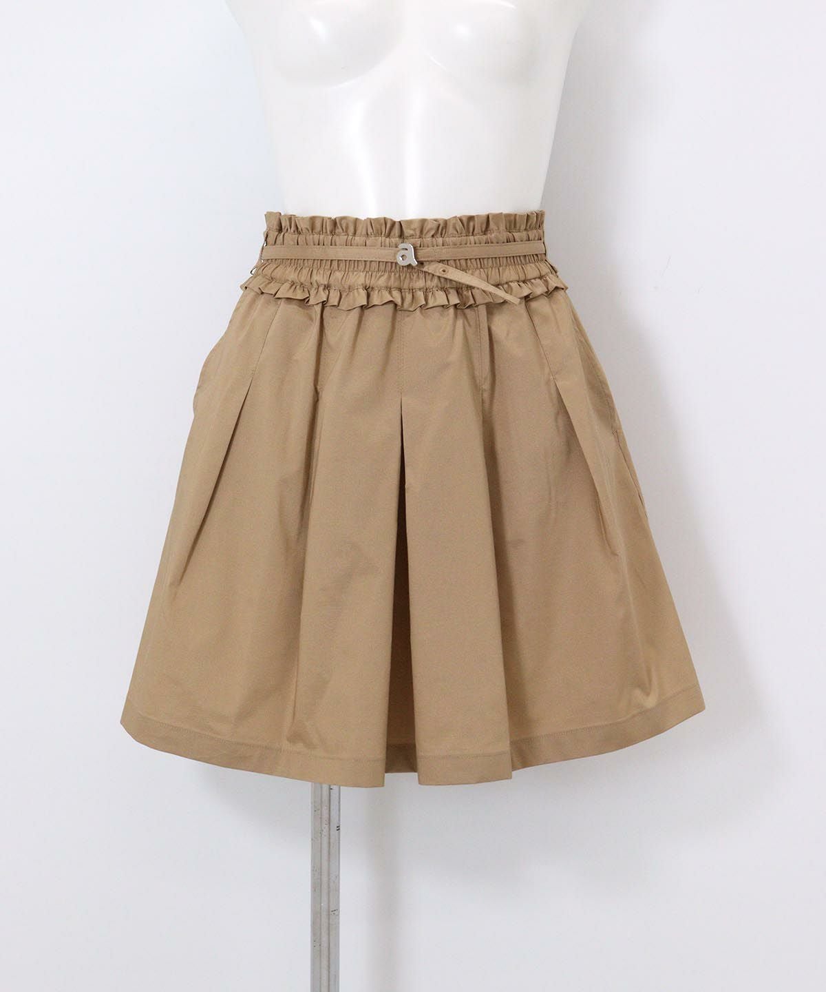 ベルト付きギャザースカート（キャメル）