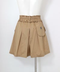 ベルト付きギャザースカート後（キャメル）