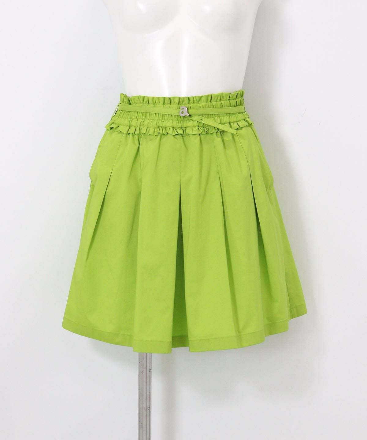 ベルト付きギャザースカート（ライトグリーン）