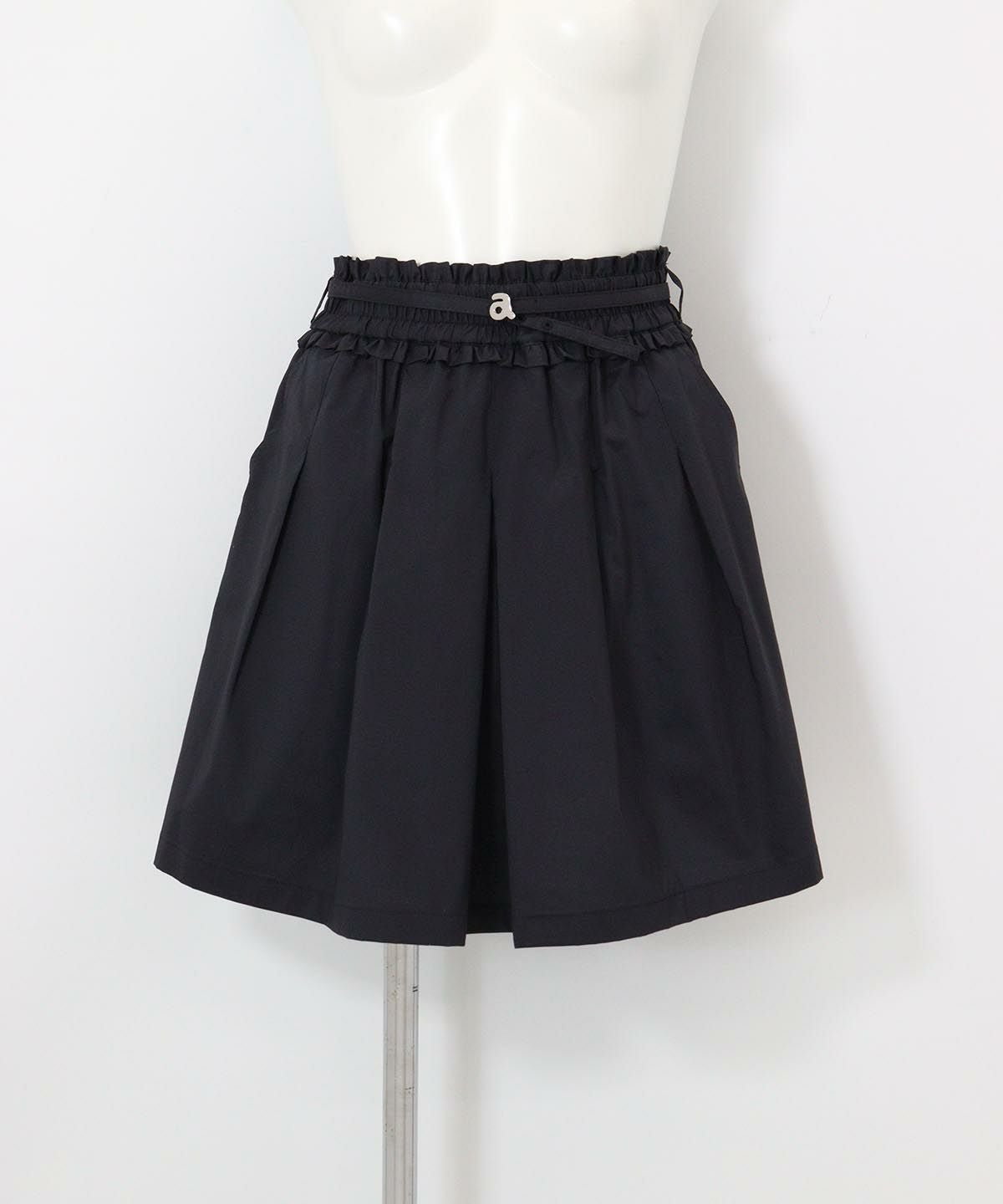 ベルト付きギャザースカート（ネイビー）