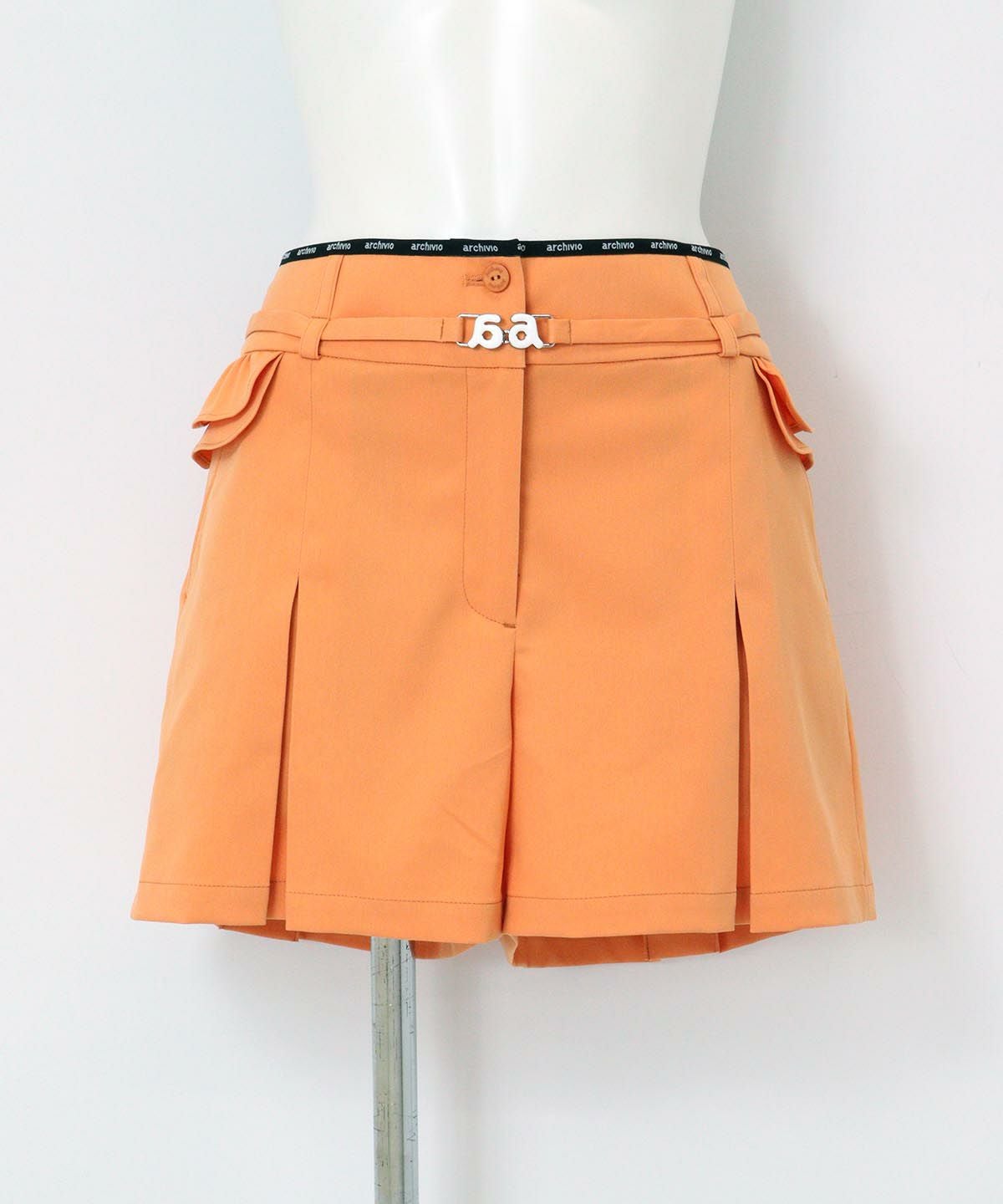ベルト付き撥水ショートパンツ（オレンジ）