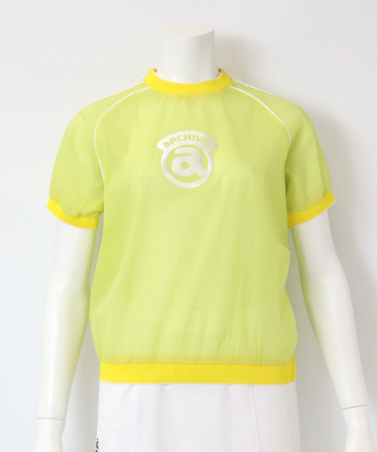 シアー半袖プルオーバー（ライトグリーン）