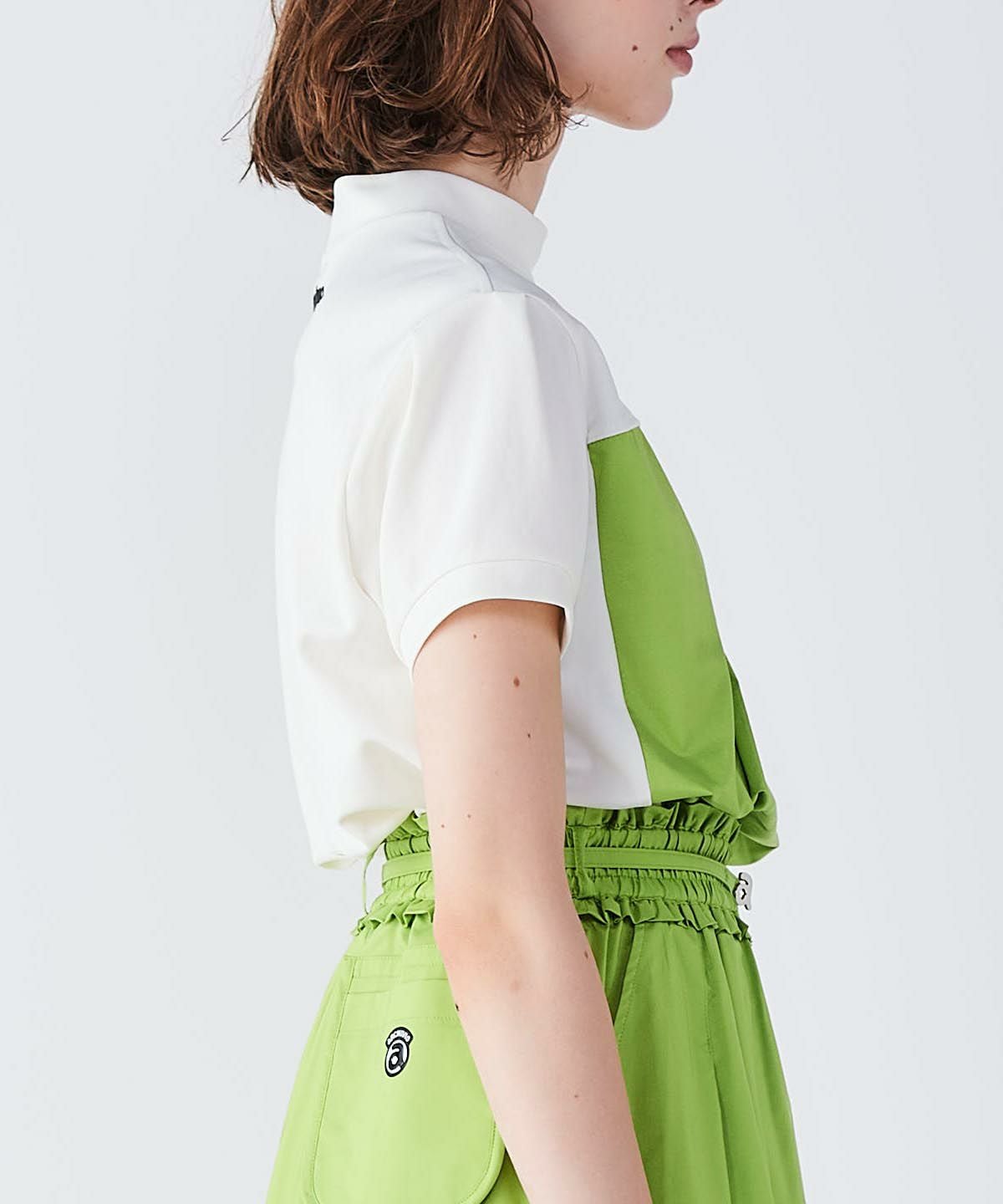 モデル着用画像（ホワイト×グリーン）