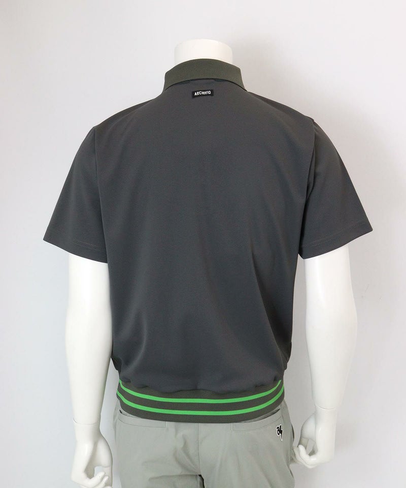 【メンズ】ダブルカノコポロシャツ後（グレー）