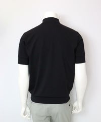 【メンズ】綿混ハイネックプルオーバー後（ブラック）