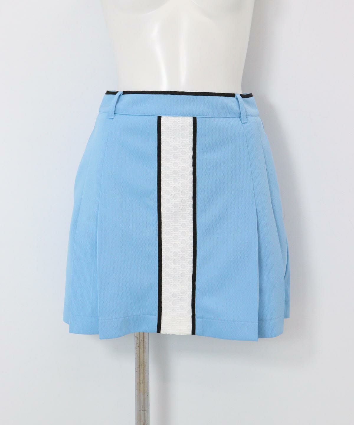 レースラインプリーツスカート(ライトブルー)