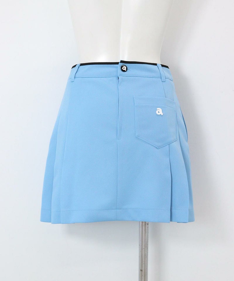 レースラインプリーツスカート(ライトブルー)後ろ
