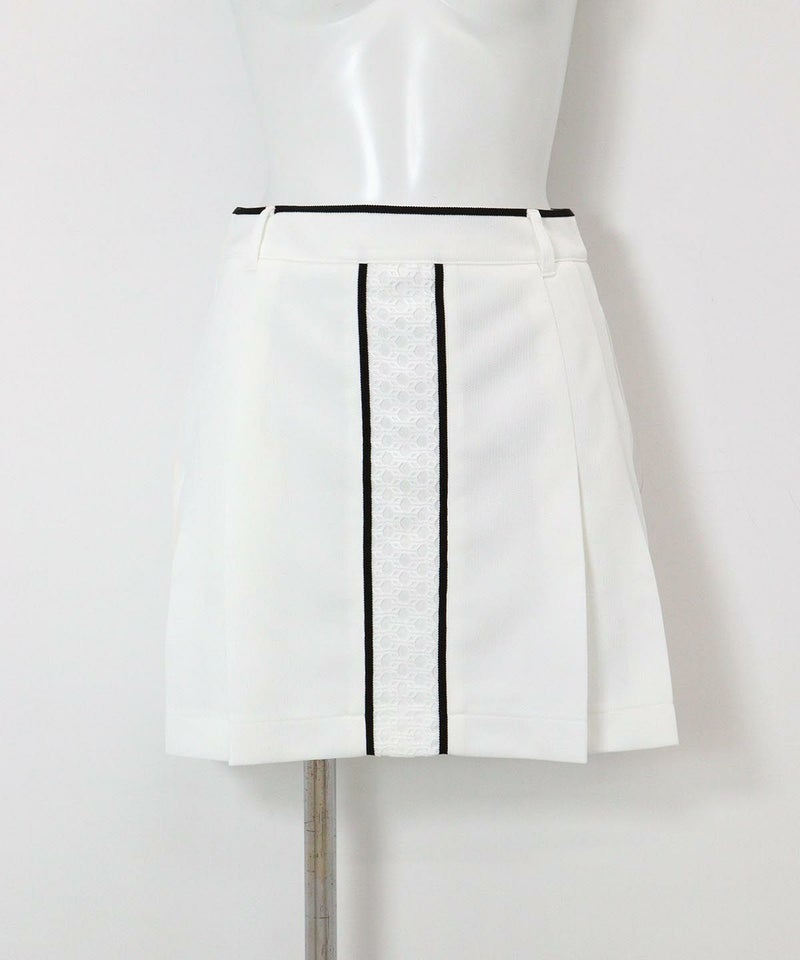 レースラインプリーツスカート(ホワイト)