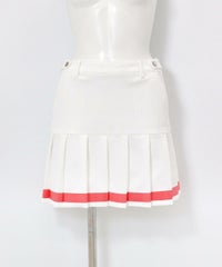 ふくれジャガード裾ラインスカート(ホワイト)前