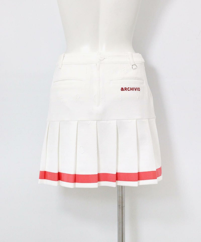 ふくれジャガード裾ラインスカート(ホワイト)後ろ