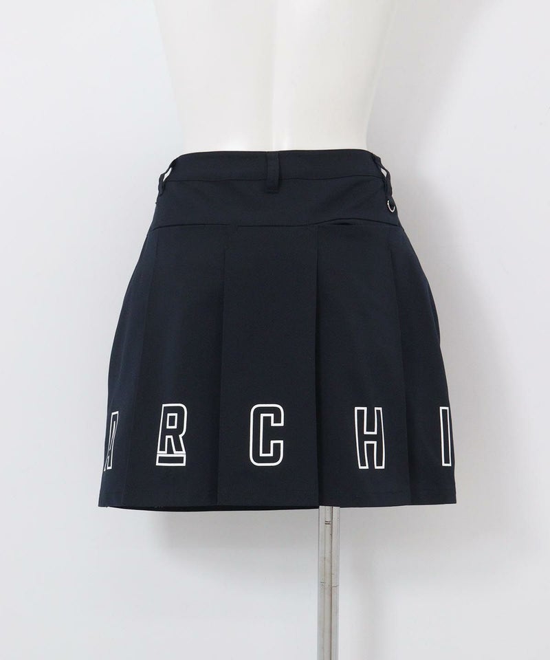 バックロゴプリーツ撥水スカート(ネイビー)後ろ