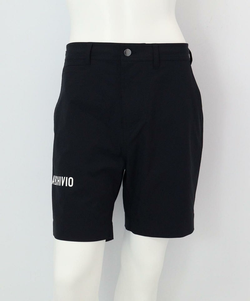 【メンズ】ロゴプリントショートパンツ(ブラック)前