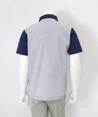 【メンズ】UVカノコポロシャツ後（ネイビー）