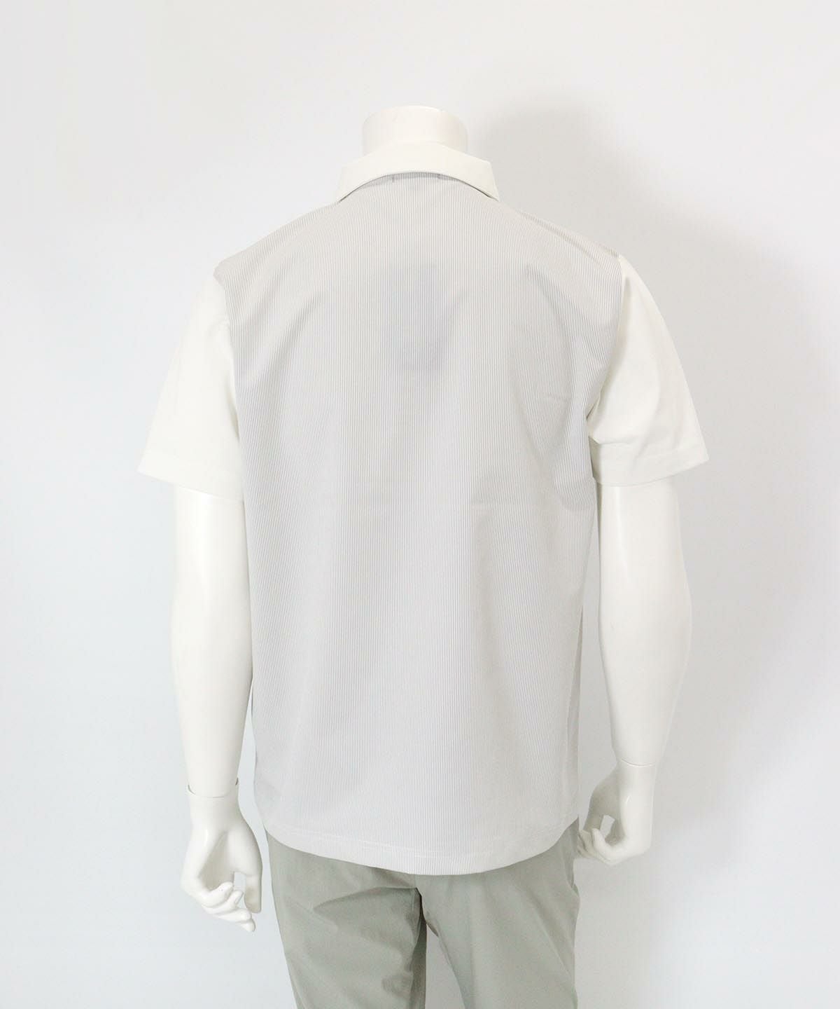 【メンズ】UVカノコポロシャツ後（ホワイト）