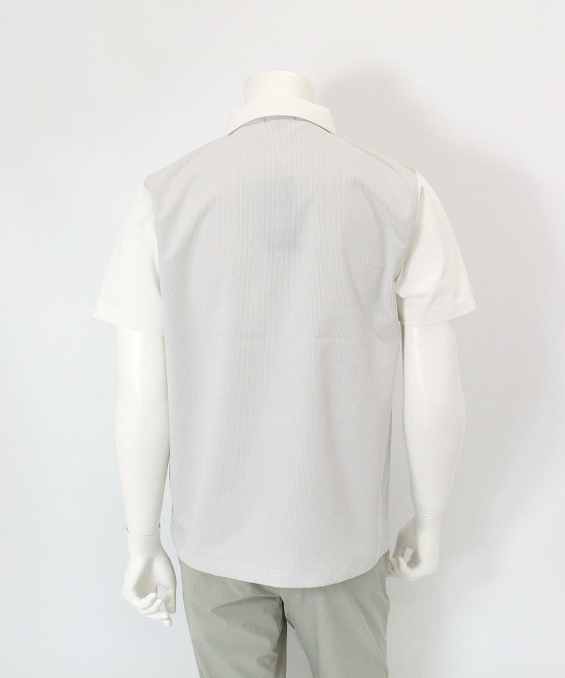 【メンズ】UVカノコポロシャツ後（ホワイト）