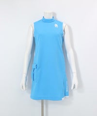 ポイントプリーツノースリワンピース（ライトブルー）